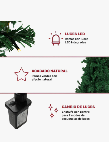Miniatura 2 de Arbol Navidad Verde 190 Cm Frondoso Luce